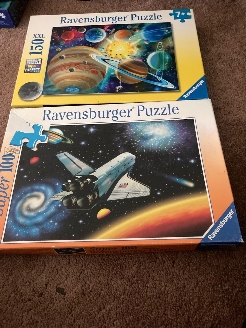 Ravensburger Space Shuttle Puzzle - Blue, Black, White set of 2
